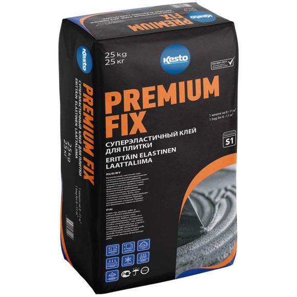 Эластичный клей для плитки Kesto Premium fix, 25 кг, с2 те s1 81107