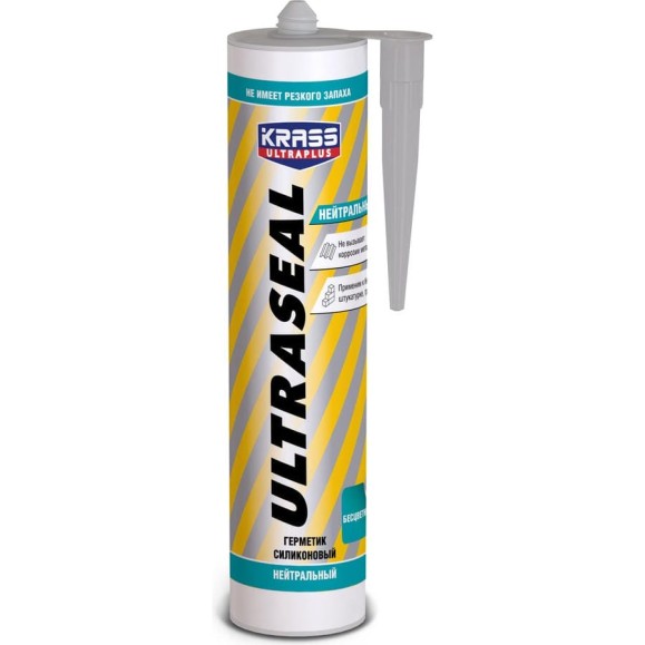Силиконовый герметик KRASS ultraseal нейтральный, бесцветный, 260 мл ЛА-00001408 Силиконовый герметик KRASS ultraseal нейтральный, бесцветный, 260 мл ЛА-00001408