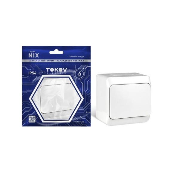 Выключатель TOKOV ELECTRIC 1-кл. оп nix 10а ip54 250в бел. TKE-NX-V1-C01-IP54 Выключатель TOKOV ELECTRIC 1-кл. оп nix 10а ip54 250в бел. TKE-NX-V1-C01-IP54