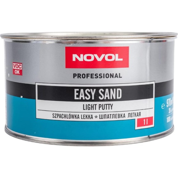Мягкая мелкозернистая шпатлевка NOVOL EASY SAND 1 л + отвердитель 31512 Мягкая мелкозернистая шпатлевка NOVOL EASY SAND 1 л + отвердитель 31512